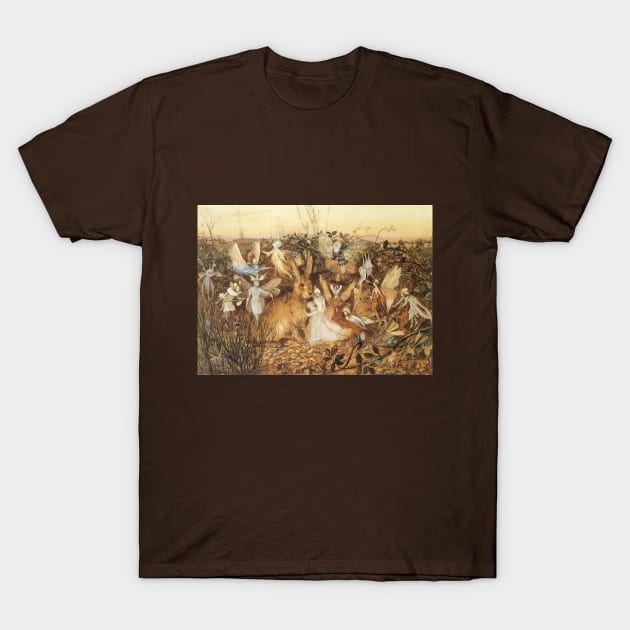 Rabbit Among the Fairies by John Anster Fitzgerald T-Shirt by MasterpieceCafe